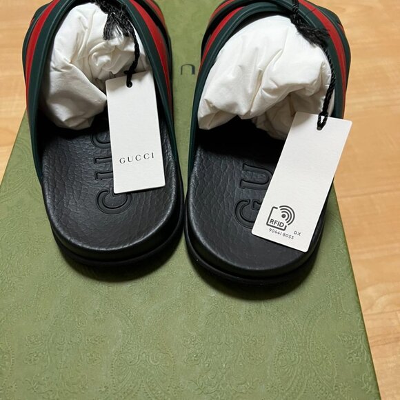 Gucci Web Slide Black Rubber (Women's) - Picture 2 of 7